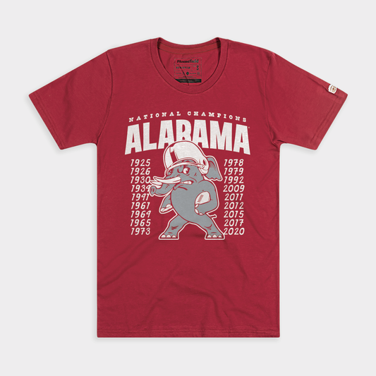 Alabama Football Vintage-Inspired Championship Tee