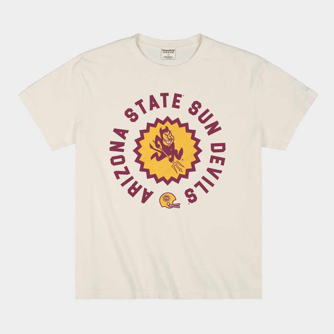 Arizona State Football Sunburst Logo Vintage Heavyweight Tee