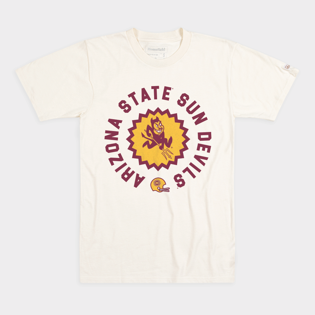 Arizona State Football Sunburst Logo Retro Vintage Tee