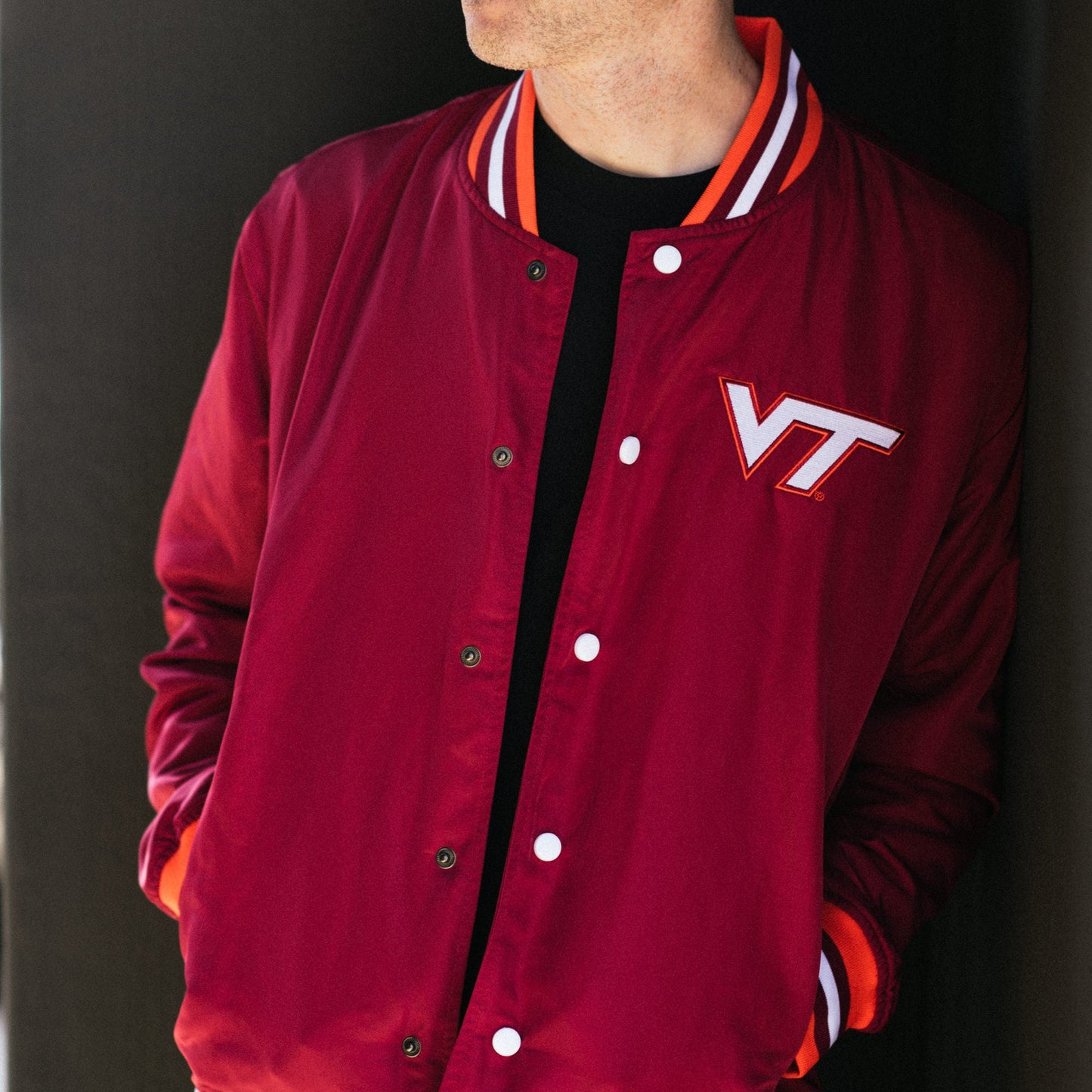 Virginia Tech Hokies Vintage Script Bomber Jacket