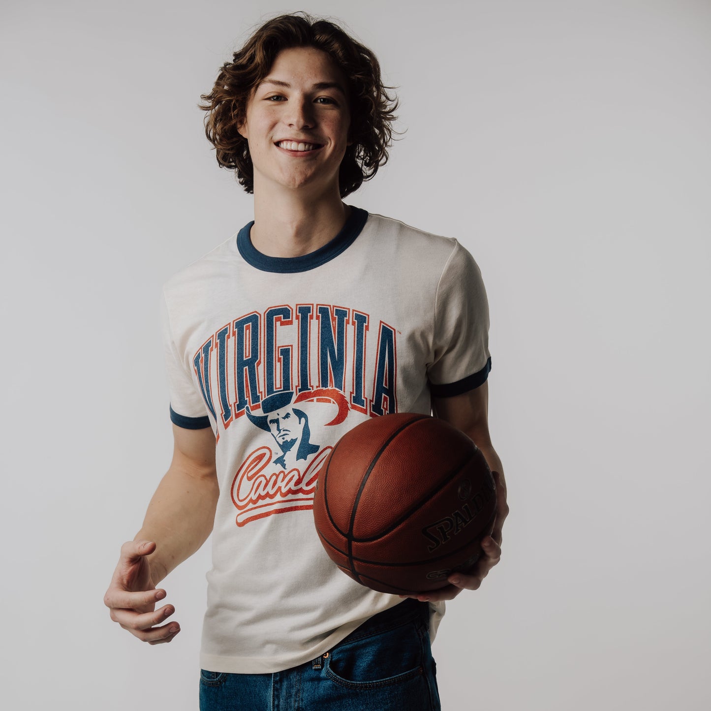 Virginia Cavaliers Retro Mascot Logo Ringer Tee