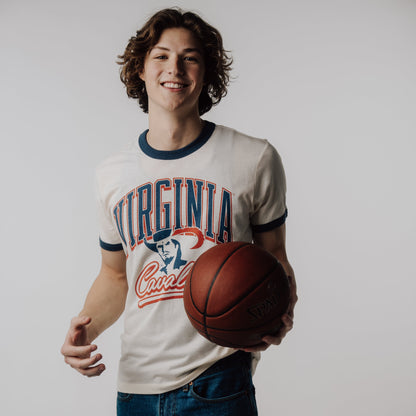 Virginia Cavaliers Retro Mascot Logo Ringer Tee