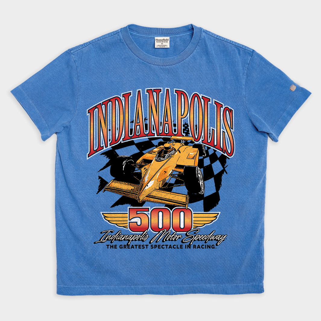 Indianapolis 500 Car Illustration Vintage Heavyweight Tee