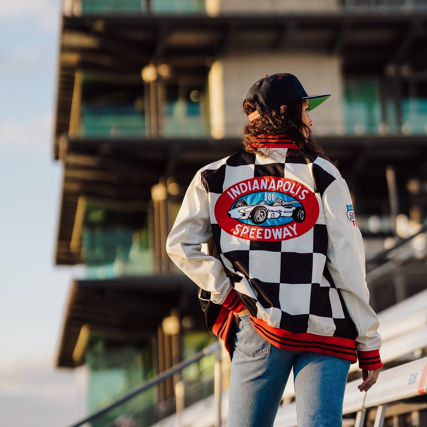 IMS Indianapolis 500 Checkered Flag Bomber Jacket