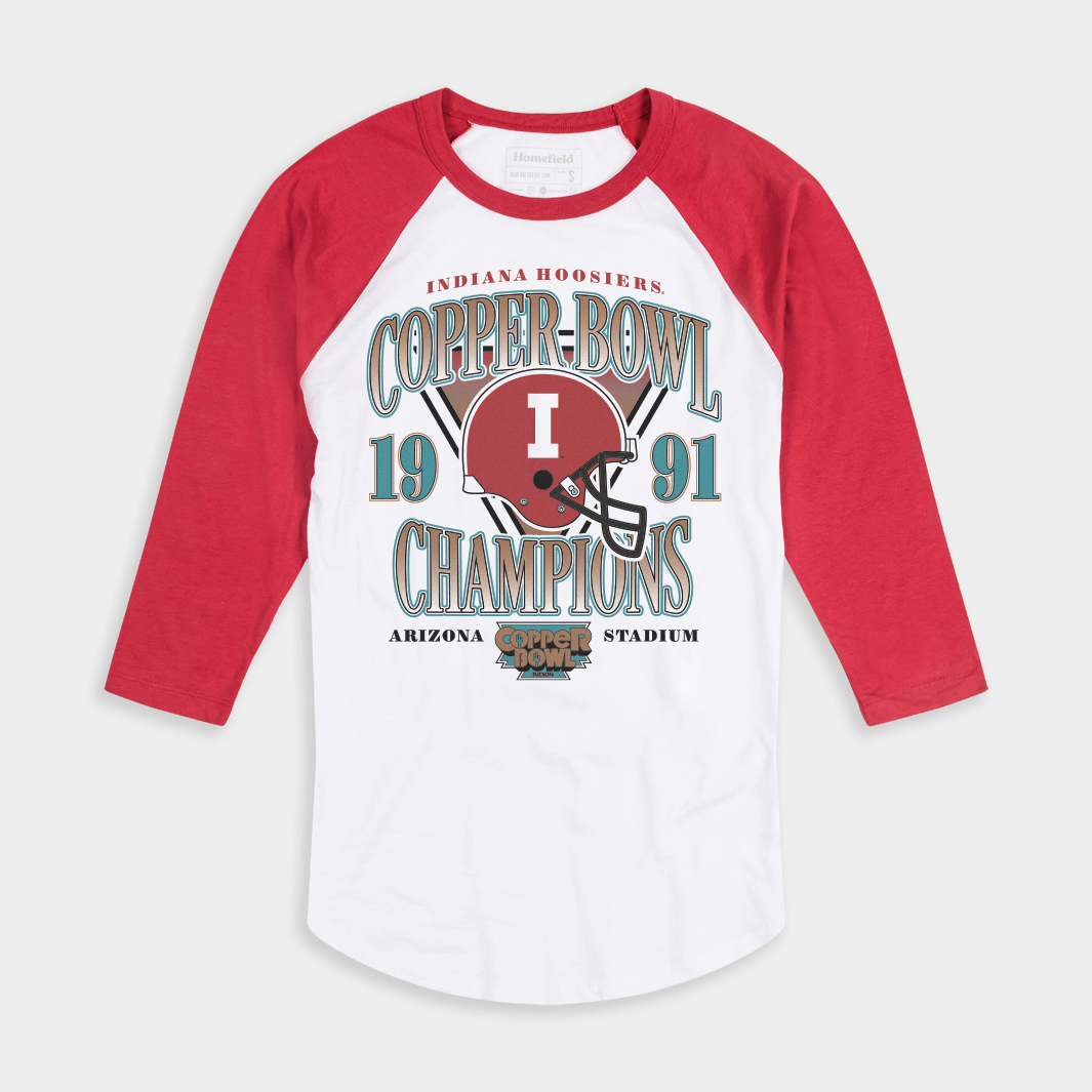 Indiana Football 1991 Copper Bowl Champs Baseball Tee