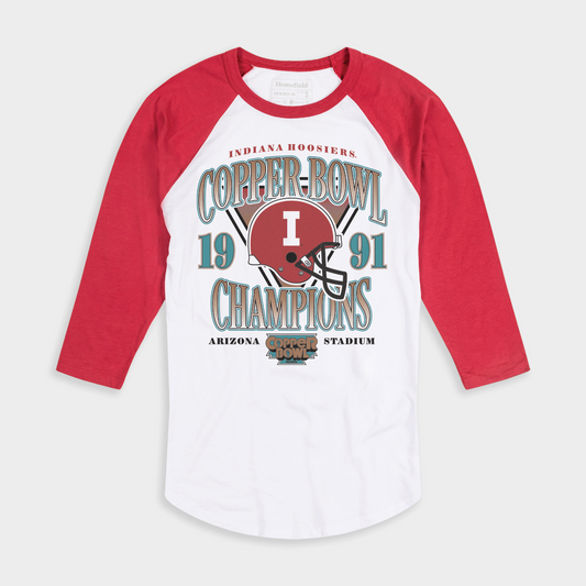 Indiana Football 1991 Copper Bowl Champs Baseball Tee