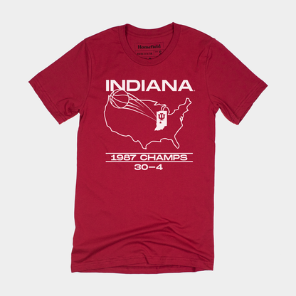 IU 1987 Basketball Champs Crimson Tee