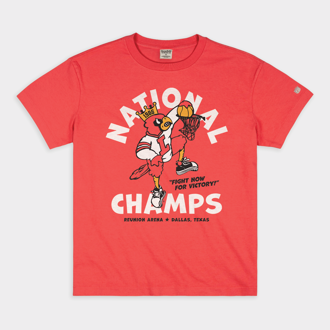 1986 Louisville Cardinals National Champs Vintage Heavyweight Tee