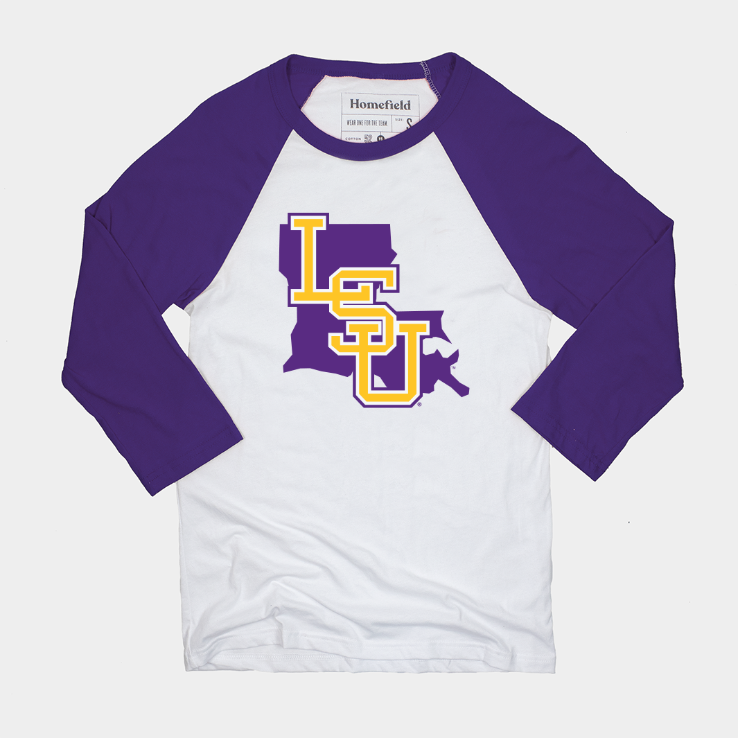 Interlocking LSU Retro Baseball Tee