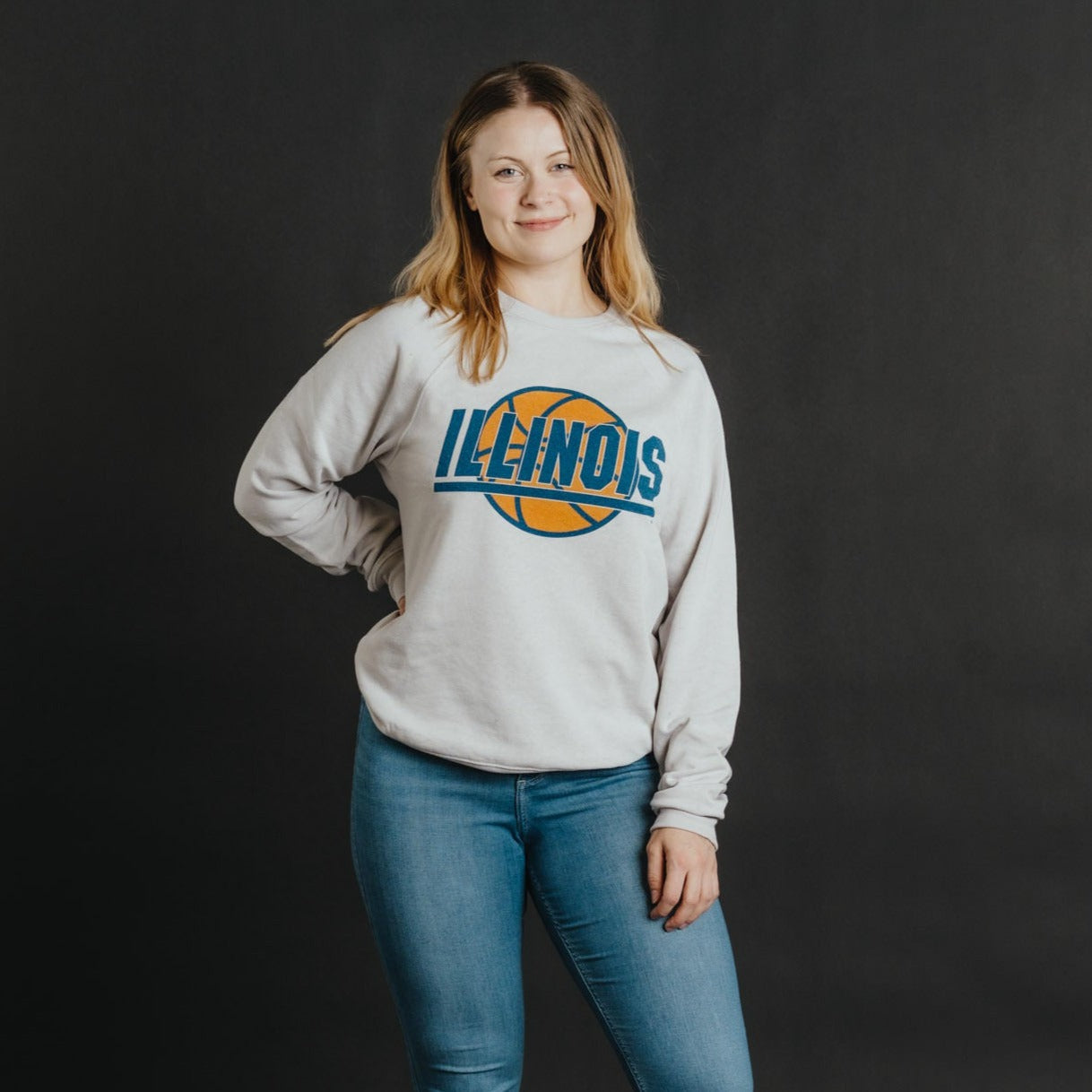 Illinois Vintage Basketball Crewneck