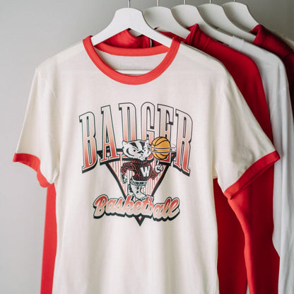 Wisconsin Badger Basketball Ringer Tee