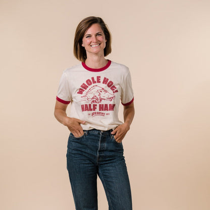 Arkansas "Whole Hog! Half Ham!" Ringer Tee