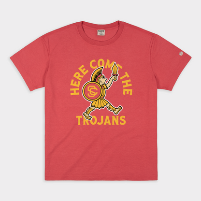 Here Come the Trojans Retro SC Tee