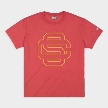 Interlocking SC Trojans Baseball Logo Tee