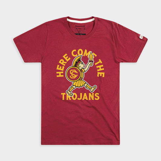 Here Come the Trojans Retro SC Tee