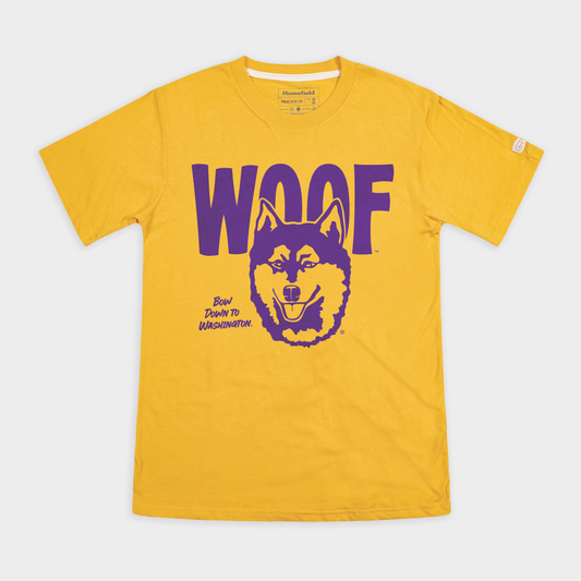 Washington Huskies "Woof" Bow Down Retro Tee