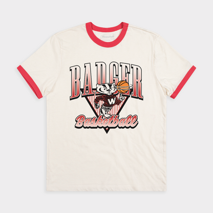 Wisconsin Badger Basketball Ringer Tee