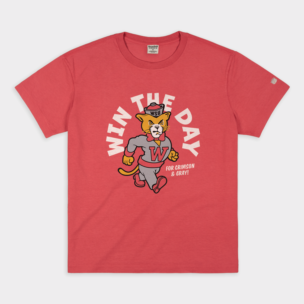 Win the Day WSU Cougar Vintage Mascot Heavyweight Tee