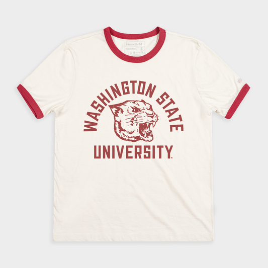 Washington State Retro Cougar Ringer Tee