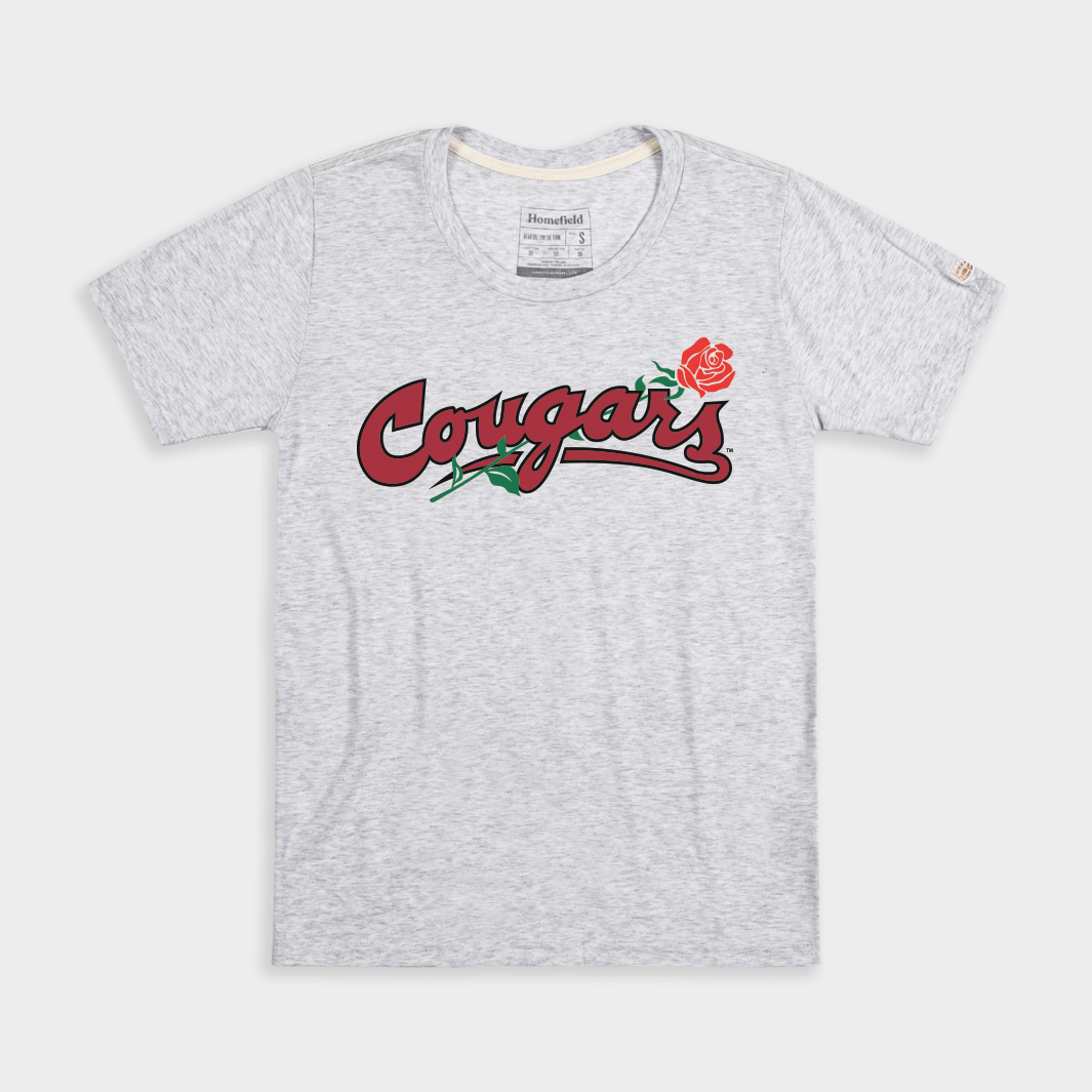 WSU Cougars Retro Roses Script Women's Tee