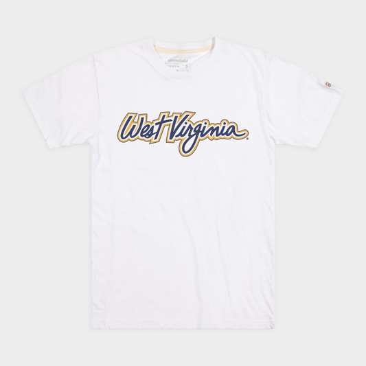 West Virginia Vintage Basketball Script Tee